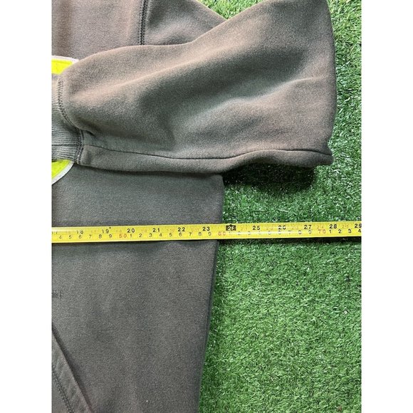 Vintage Y2K Nike Slate Green Big Embroidered Logo Hoodie Mens Size LG Fuzzy Logo - Picture 4 of 5